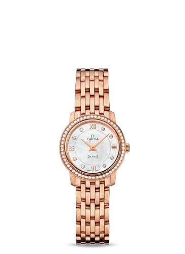Omega - 424.55.24.60.55.002 De Ville  Prestige Quartz Ladies 24.5 Red Gold Diamond / MOP / Bracelet