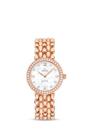 Omega - 424.55.27.60.55.004 De Ville Prestige Dewdrop Quartz 27.4 Red Gold / MOP / Diamond / Bracelet