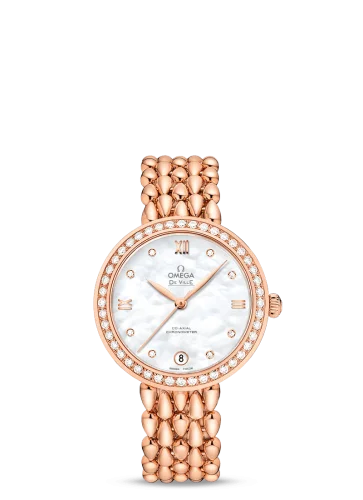 Omega - 424.55.33.20.55.007 De Ville Prestige Dewdrop Co-Axial 32.7 Red Gold / MOP / Diamond / Bracelet