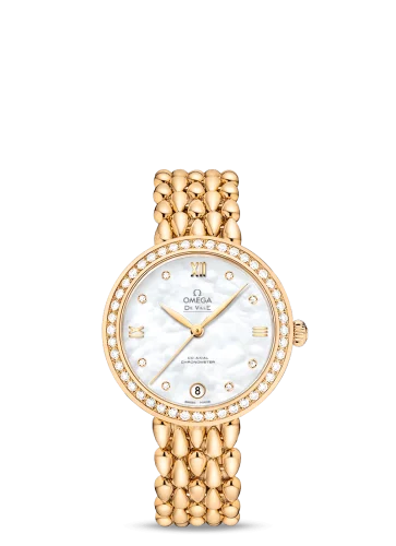 Omega - 424.55.33.20.55.009 De Ville Prestige Dewdrop Co-Axial 32.7 Yellow Gold / Diamond / MOP / Diamond / Bracelet