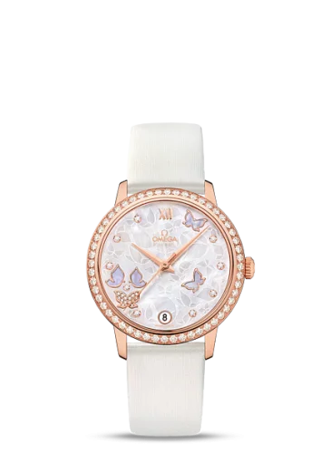 Omega - 424.57.33.20.55.002 De Ville Prestige Co-Axial 32.7 Red Gold / MOP Butterfly / Diamond