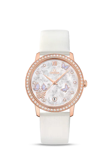 Omega - 424.57.37.20.55.003 De Ville Prestige Co-Axial 36.8 Red Gold / MOP Butterfly / Diamond