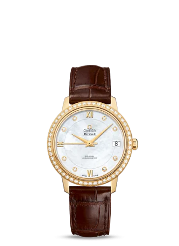 Omega - 424.58.33.20.55.002 De Ville Prestige Co-Axial 32.7 Yellow Gold / Diamond / MOP