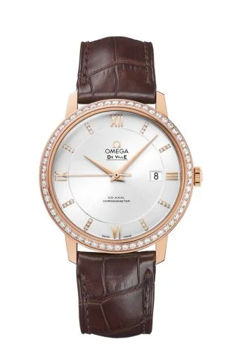 Omega - 424.58.40.20.52.003 De Ville Prestige Co-Axial 39.5 Red Gold / Diamond / Silver Diamond