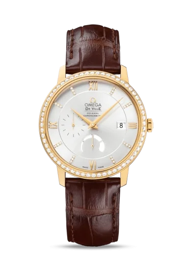 Omega Omega - 424.58.40.21.52.001 De Ville Prestige Co-Axial 39.5 Power Reserve Yellow Gold / Diamond / Silver