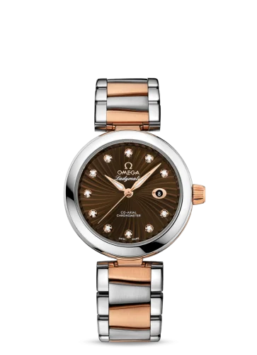 Omega - 425.20.34.20.63.001 LadyMatic Co-Axial 34 Stainless Steel / Red Gold / Brown / Bracelet