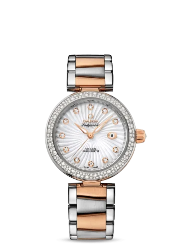 Omega - 425.25.34.20.55.001 LadyMatic Co-Axial 34 Stainless Steel / Red Gold / Diamond / MOP / Bracelet