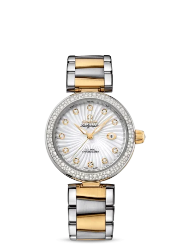 Omega - 425.25.34.20.55.002 LadyMatic Co-Axial 34 Stainless Steel / Yellow Gold / Diamond / MOP / Bracelet