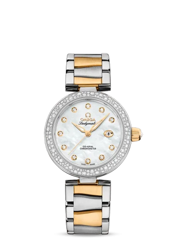 Omega - 425.25.34.20.55.003 LadyMatic Co-Axial 34 Stainless Steel / Yellow Gold / Diamond / MOP / Bracelet