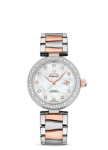 Omega - 425.25.34.20.55.004 LadyMatic Co-Axial 34 Stainless Steel / Sedna Gold / Diamond / MOP / Bracelet