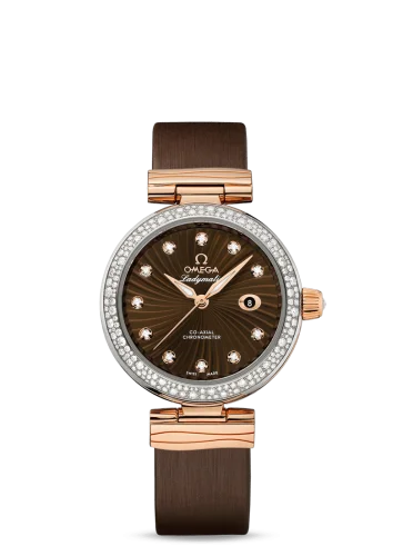Omega - 425.27.34.20.63.001 LadyMatic Co-Axial 34 Stainless Steel / Red Gold / Diamond / Brown