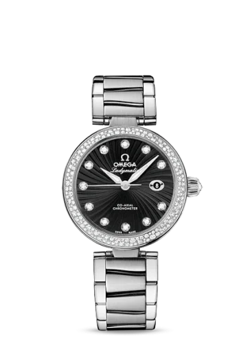 Omega - 425.35.34.20.51.001 LadyMatic Co-Axial 34 Stainless Steel Diamond / Black / Bracelet