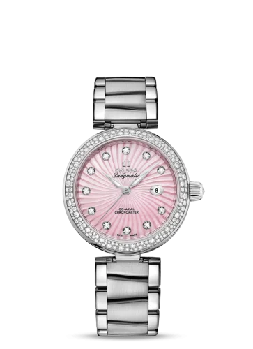 Omega - 425.35.34.20.57.001 LadyMatic Co-Axial 34 Stainless Steel / Diamond / Pink MOP / Bracelet