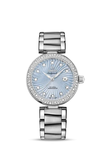 Omega - 425.35.34.20.57.002 LadyMatic Co-Axial 34 Stainless Steel / Diamond / Blue MOP / Bracelet