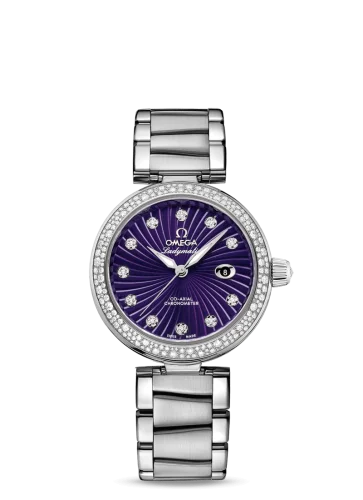Omega - 425.35.34.20.60.001 LadyMatic Co-Axial 34 Stainless Steel / Diamond / Purple / Bracelet