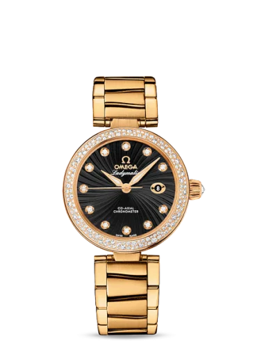Omega - 425.65.34.20.51.002 LadyMatic Co-Axial 34 Yellow Gold / Diamond / Black / Bracelet