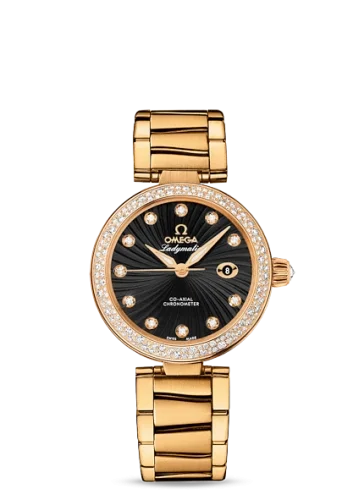 Omega Omega - 425.65.34.20.51.002 LadyMatic Co-Axial 34 Yellow Gold / Diamond / Black / Bracelet