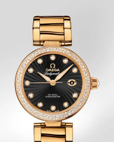 Omega Omega - 425.65.34.20.51.002 LadyMatic Co-Axial 34 Yellow Gold / Diamond / Black / Bracelet