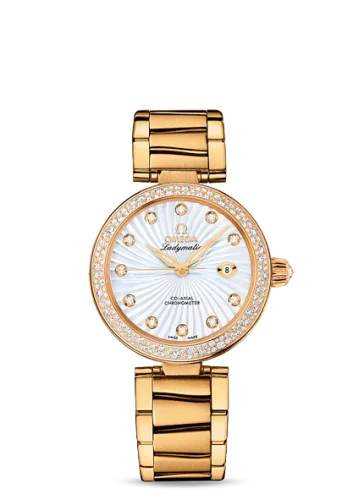Omega - 425.65.34.20.55.002 LadyMatic Co-Axial 34 Yellow Gold / Diamond / MOP / Bracelet