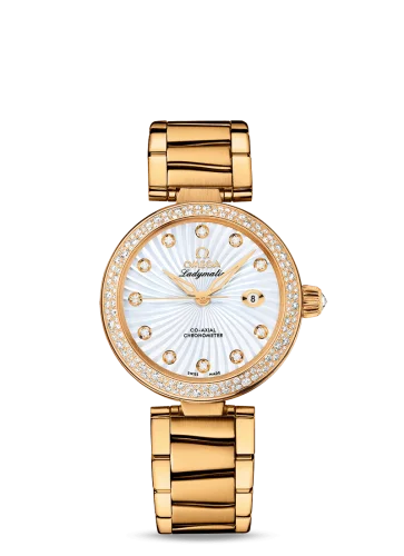 Omega - 425.65.34.20.55.004 LadyMatic Co-Axial 34 Yellow Gold / Diamond / MOP / Bracelet