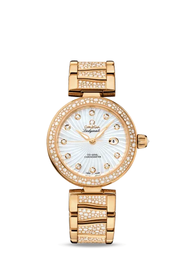 Omega - 425.65.34.20.55.006 LadyMatic Co-Axial 34 Yellow Gold / Diamond / MOP / Diamond Bracelet