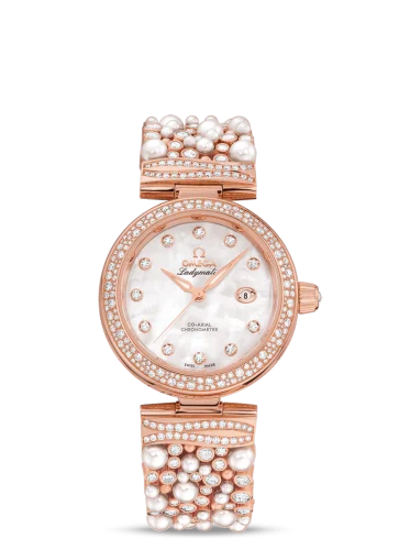 Omega - 425.65.34.20.55.008 LadyMatic Co-Axial 34 Sedna Gold / Pearls and Diamonds