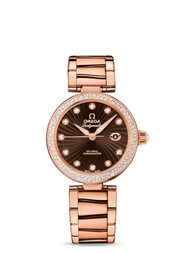 Omega Omega - 425.65.34.20.63.001 LadyMatic Co-Axial 34 Red Gold / Diamond / Brown / Bracelet