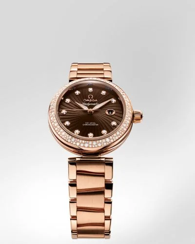 Omega Omega - 425.65.34.20.63.001 LadyMatic Co-Axial 34 Red Gold / Diamond / Brown / Bracelet