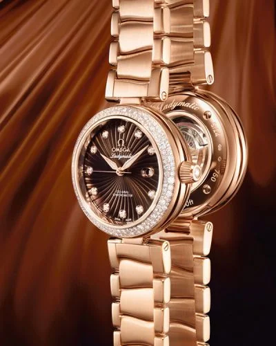 Omega Omega - 425.65.34.20.63.001 LadyMatic Co-Axial 34 Red Gold / Diamond / Brown / Bracelet