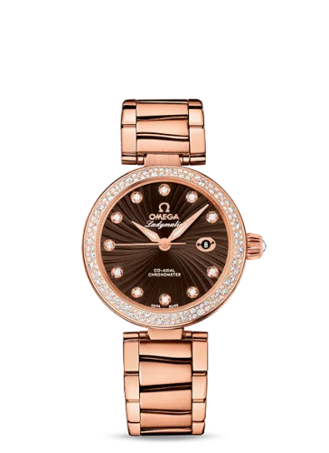 Omega - 425.65.34.20.63.002 LadyMatic Co-Axial 34 Red Gold / Diamond / Brown / Bracelet