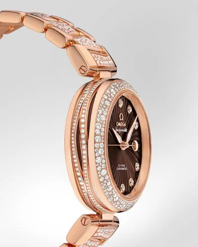 Omega Omega - 425.65.34.20.63.003 LadyMatic Co-Axial 34 Red Gold / Diamond / Brown / Diamond Bracelet