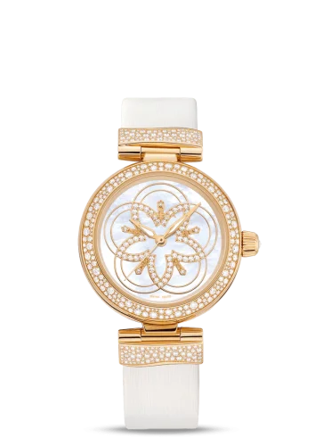 Omega LadyMatic Co-Axial 34 Yellow Gold Diamond / Diamond Flower