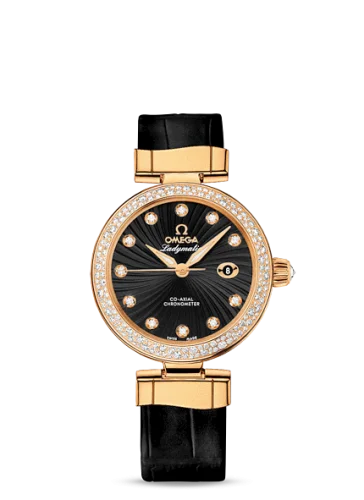 Omega - 425.68.34.20.51.002 LadyMatic Co-Axial 34 Yellow Gold / Diamond / Black