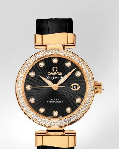 Omega Omega - 425.68.34.20.51.002 LadyMatic Co-Axial 34 Yellow Gold / Diamond / Black