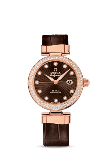 Omega - 425.68.34.20.63.001 LadyMatic Co-Axial 34 Red Gold / Diamond / Brown