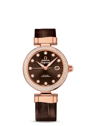 Omega Omega - 425.68.34.20.63.001 LadyMatic Co-Axial 34 Red Gold / Diamond / Brown