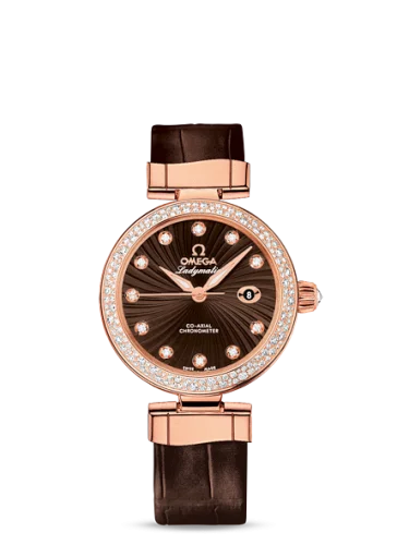 Omega - 425.68.34.20.63.002 LadyMatic Co-Axial 34 Red Gold / Diamond / Brown
