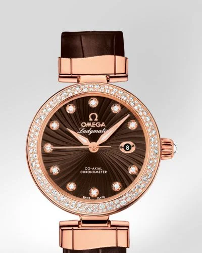 Omega Omega - 425.68.34.20.63.002 LadyMatic Co-Axial 34 Red Gold / Diamond / Brown