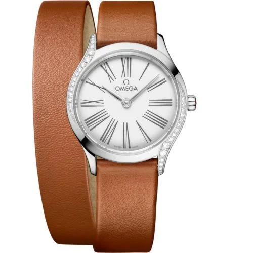 Omega - 428.17.26.60.04.005 Mini Trésor Quartz 26 Stainless Steel - Diamond / White Enamel / Double Tour