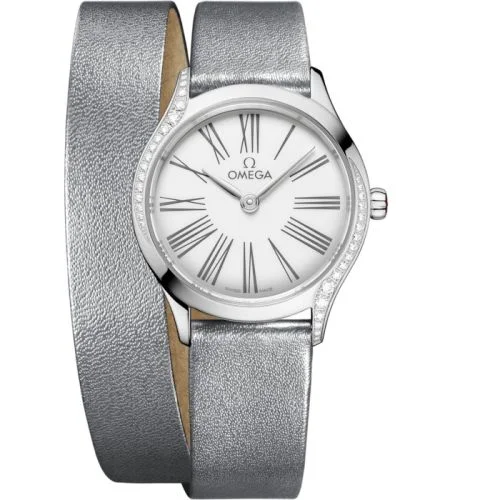 Omega - 428.17.26.60.04.006 Mini Trésor Quartz 26 Stainless Steel - Diamond / White Enamel / Double Tour