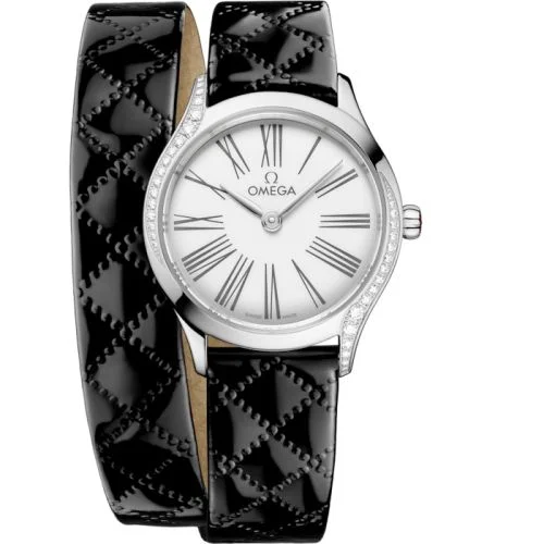 Omega - 428.17.26.60.04.007 Mini Trésor Quartz 26 Stainless Steel - Diamond / White Enamel / Double Tour
