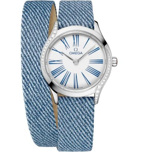 Omega - 428.17.26.60.04.009 Mini Trésor Quartz 26 Stainless Steel - Diamond / White Enamel / Double Tour