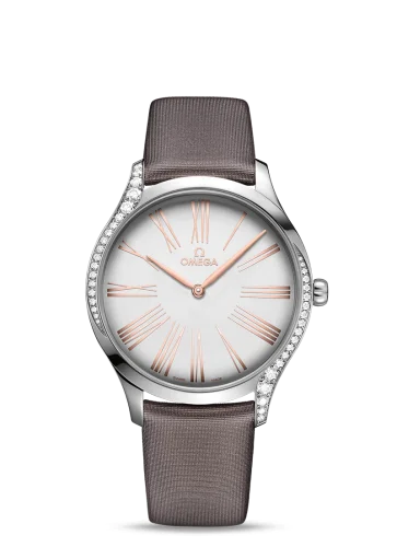 Omega - 428.17.39.60.02.001 De Ville Trésor 39 Stainless Steel / Silver Roman / Fabric