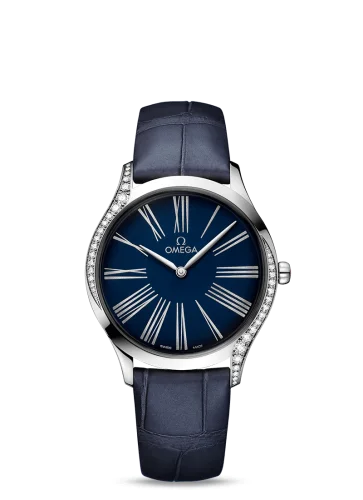 Omega - 428.18.36.60.03.001 De Ville Trésor 36 Stainless Steel / Blue - Roman / Alligator
