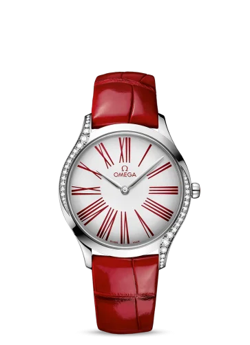 Omega - 428.18.36.60.04.002 De Ville Trésor 36 Stainless Steel / White - Roman / Alligator