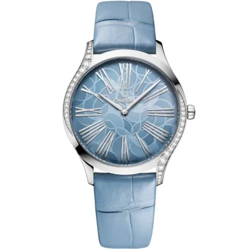 Omega - 428.18.36.60.03.002 De Ville Trésor 36 Stainless Steel / Blue - Hydrangea / Alligator