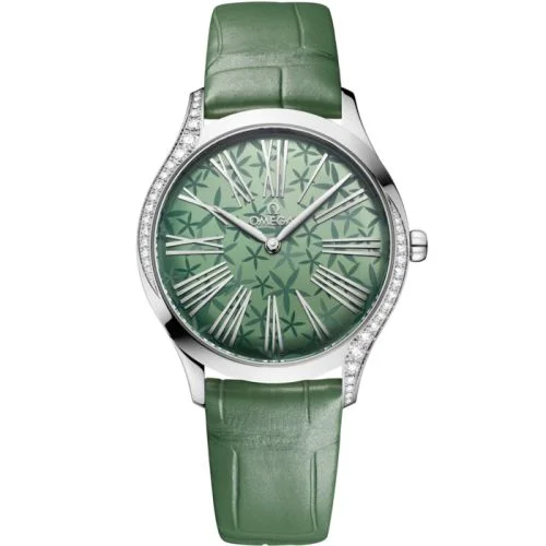 Omega - 428.18.36.60.10.002 De Ville Trésor 36 Stainless Steel / Green - Jasmine / Alligator