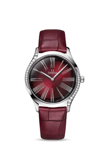 Omega - 428.18.36.60.11.001 De Ville Trésor 36 Stainless Steel / Red - Roman / Alligator
