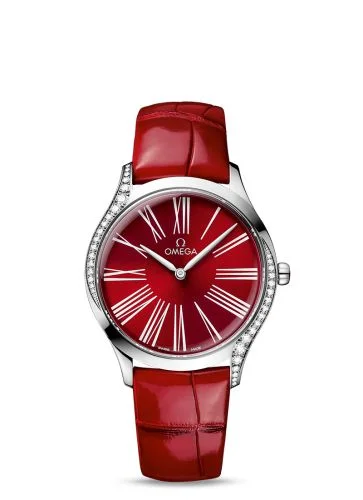 Omega - 428.18.36.60.11.002 De Ville Trésor 36 Stainless Steel / Red - Roman / Alligator