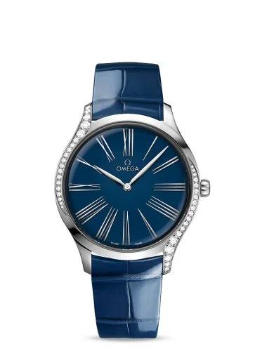 Omega - 428.18.39.60.03.001 De Ville Trésor 39 Stainless Steel / Blue - Roman / Alligator